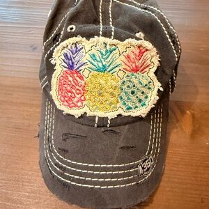 Black and Red Pineapple Embroidered Hat